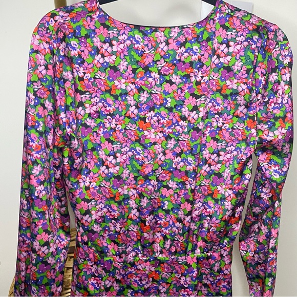ZARA - Pink Floral Mini Wrap Dress - Size S - Picture 10 of 13